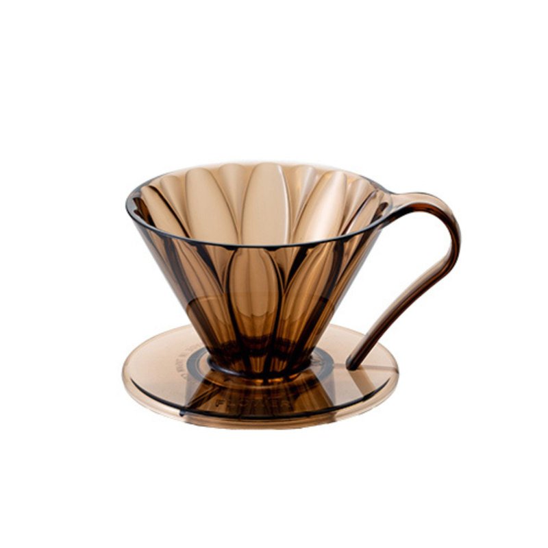 Cafec Tritan Cone-shaped Dripper (Clear Pink Brown) Cup1