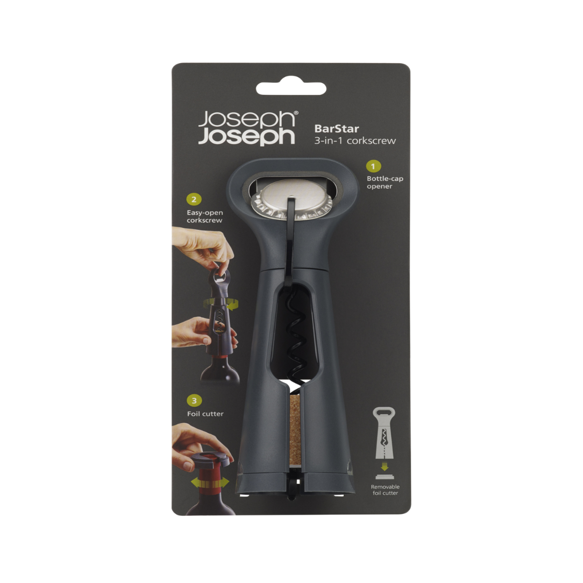 Joseph Joseph BarStar 3-in-1 Corkscrew - Grey 1 S