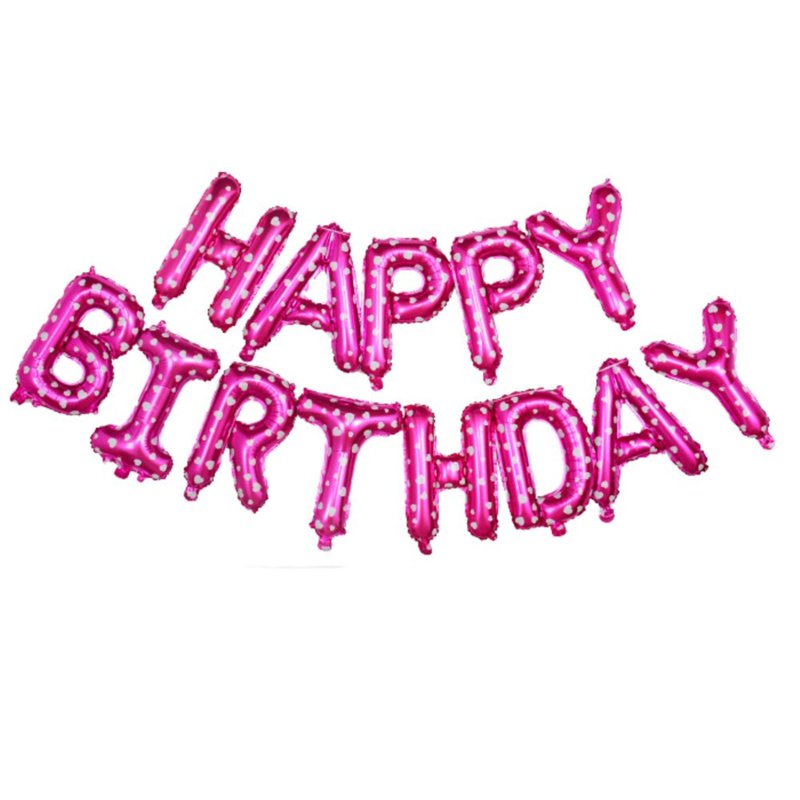 Cozy Nest Happy Birthday Foil Balloons Set - Pink Polka Dot 1 S