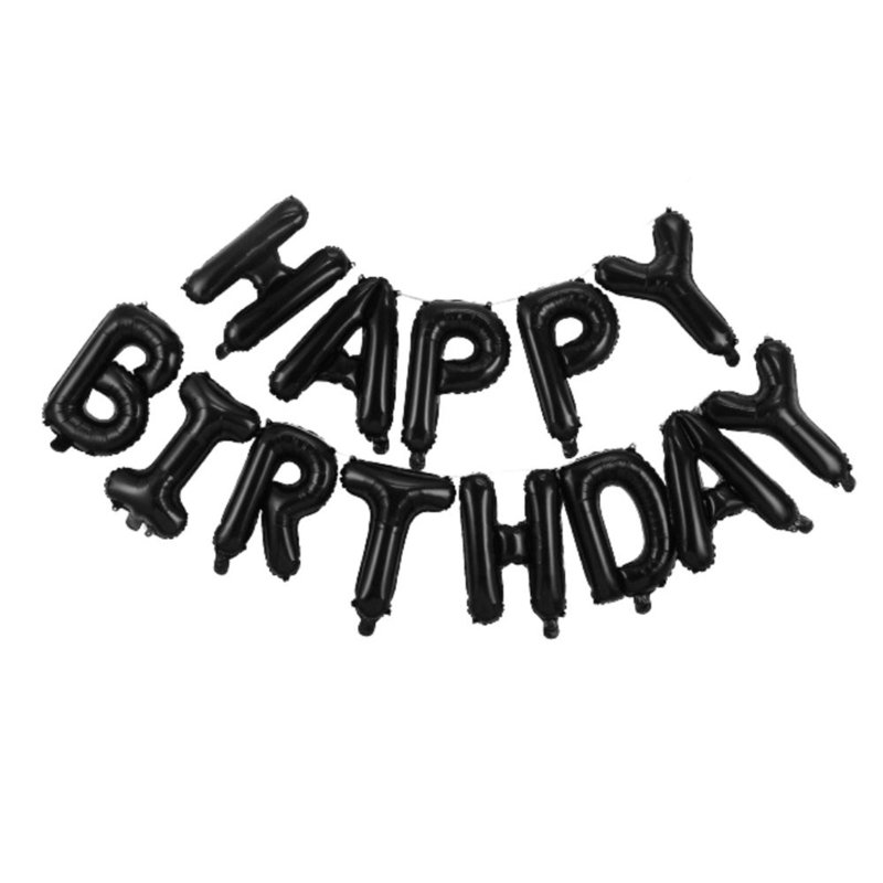 Cozy Nest Happy Birthday Foil Balloons Set - Black 1 S