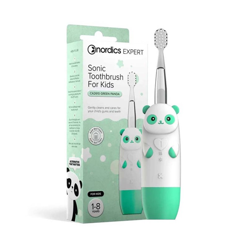 Nordics Kids Sonic Electric Toothbrush Green Panda 1 S