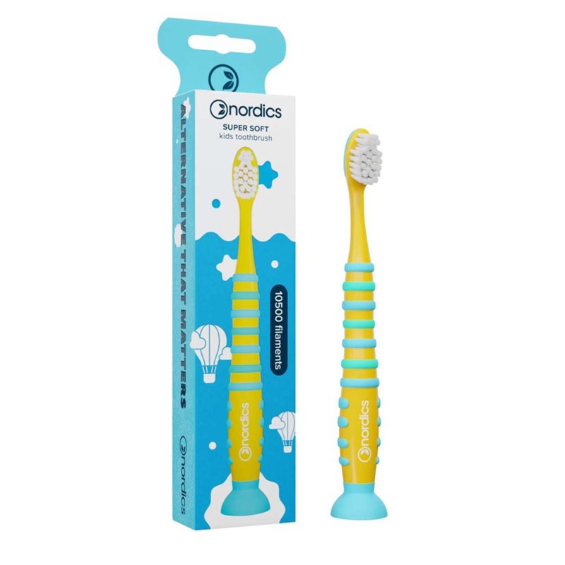 Nordics Kids Premium Toothbrush Yellow Rocket Super Soft 1 S