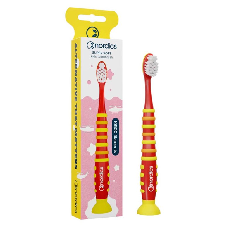 Nordics Kids Premium Toothbrush Red Rocket Super Soft 1 S