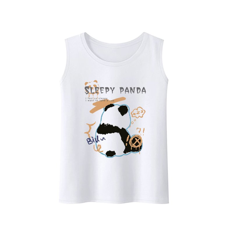 Daimeixin Sleeveless Cute Printed Panda T-Shirt (L)