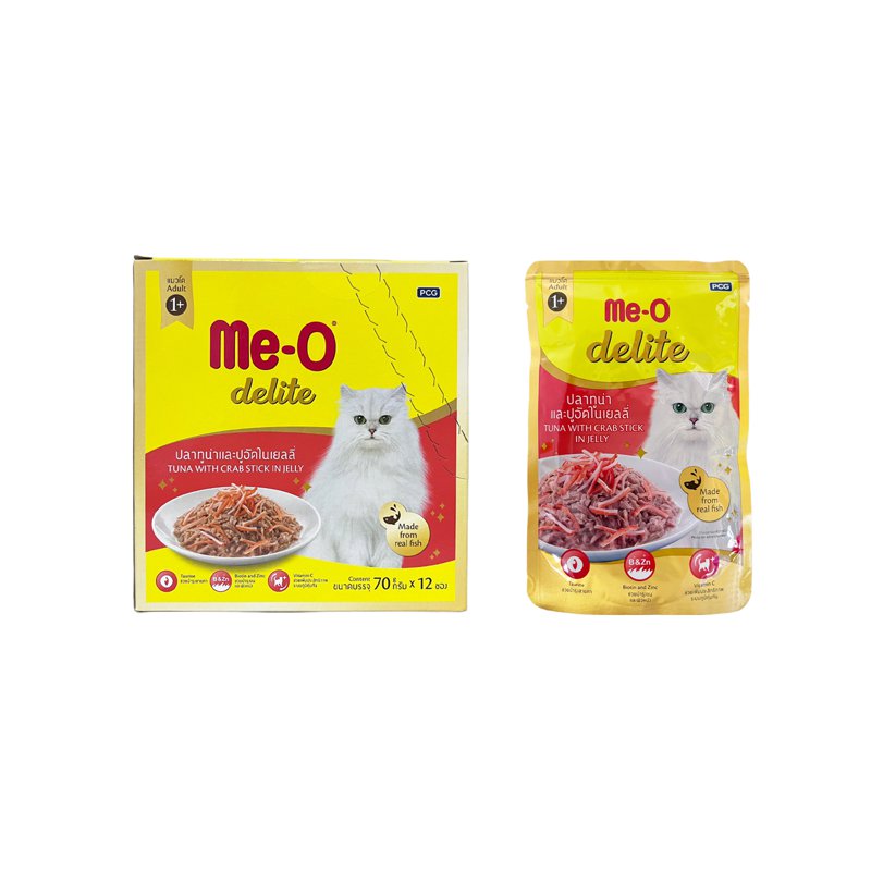 Me-O Delite Pouch Tuna - Crab Stick In Jelly