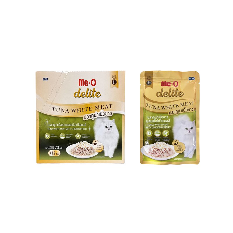 Me-O Delite Pouch Tuna Whitemeat With Chicken In Jelly