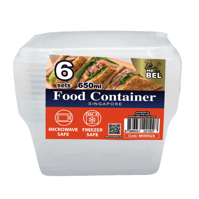 Bel Food Container (Square) M650SQ 6's