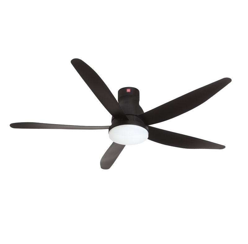 KDK U60FW Short Pipe DC LED Light Ceiling Fan - Black (150cm) 1 S