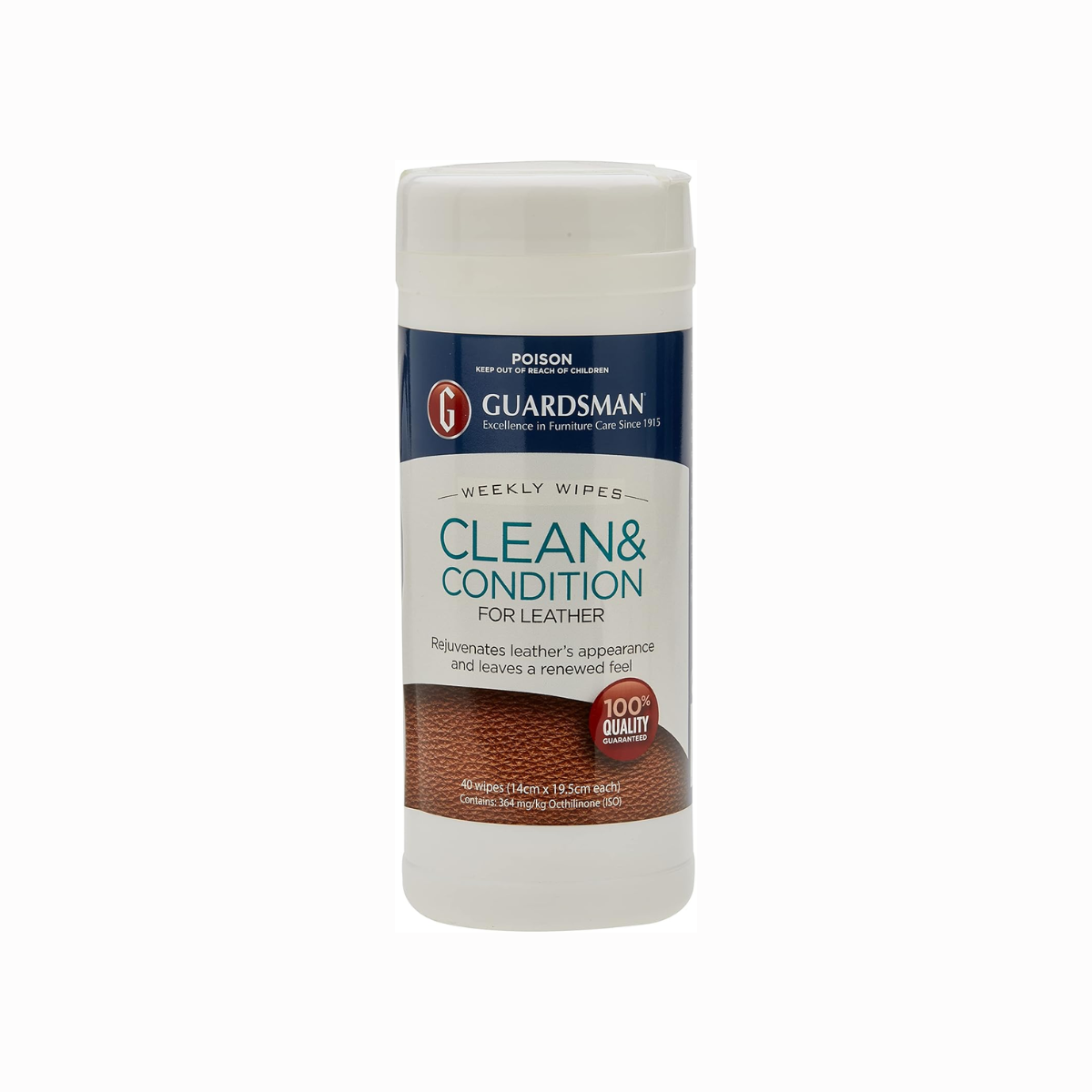 Guardsman Leather Clean and Condition Weekly Wipes 40 S
