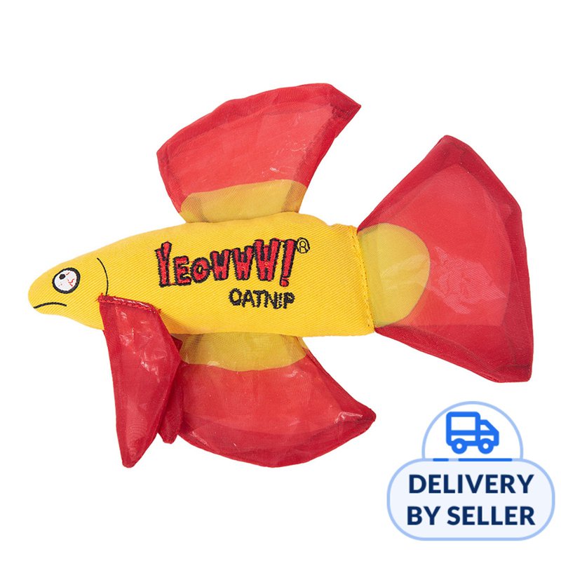 Yeowww Mo Betta Fish Catnip Toy - Red 1 S