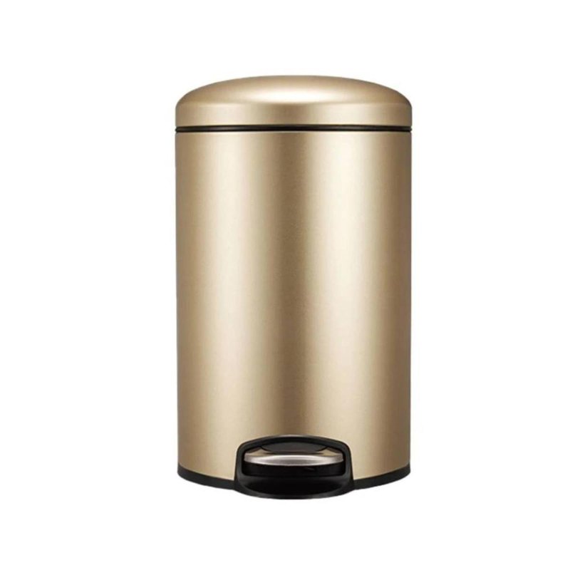 Eko S S Round Step Bin W Soft Closing Lid Champagne Gold