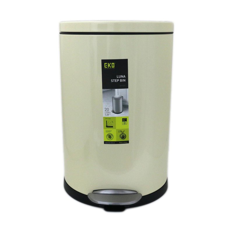 Eko S S Step Bin With Soft Closing Lid,, Cream, Luna