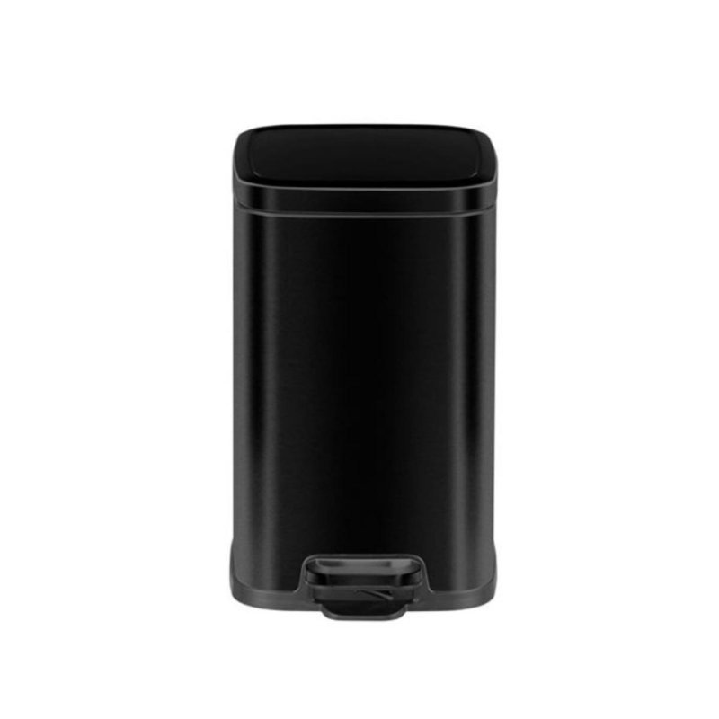 Eko S S Rectangle Step Bin With Soft Closing Lid Black
