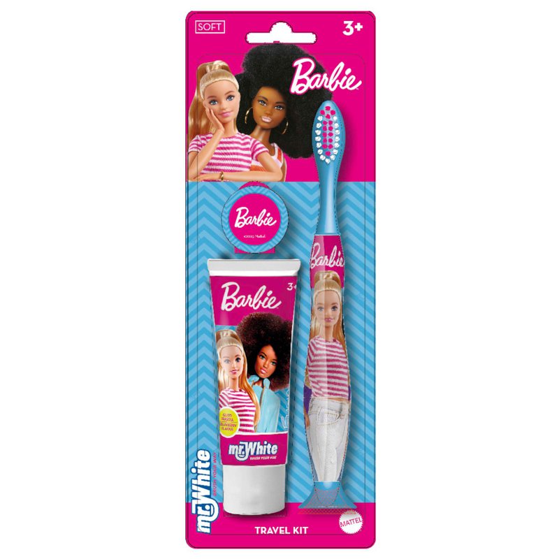 Mr White Barbie Travel Kit Toothbrush With Toothpaste 1 S