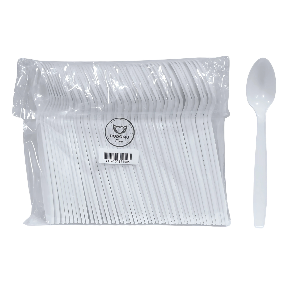 Dodomu Disposable 7 Inch Plastic Spoon - White 50 S