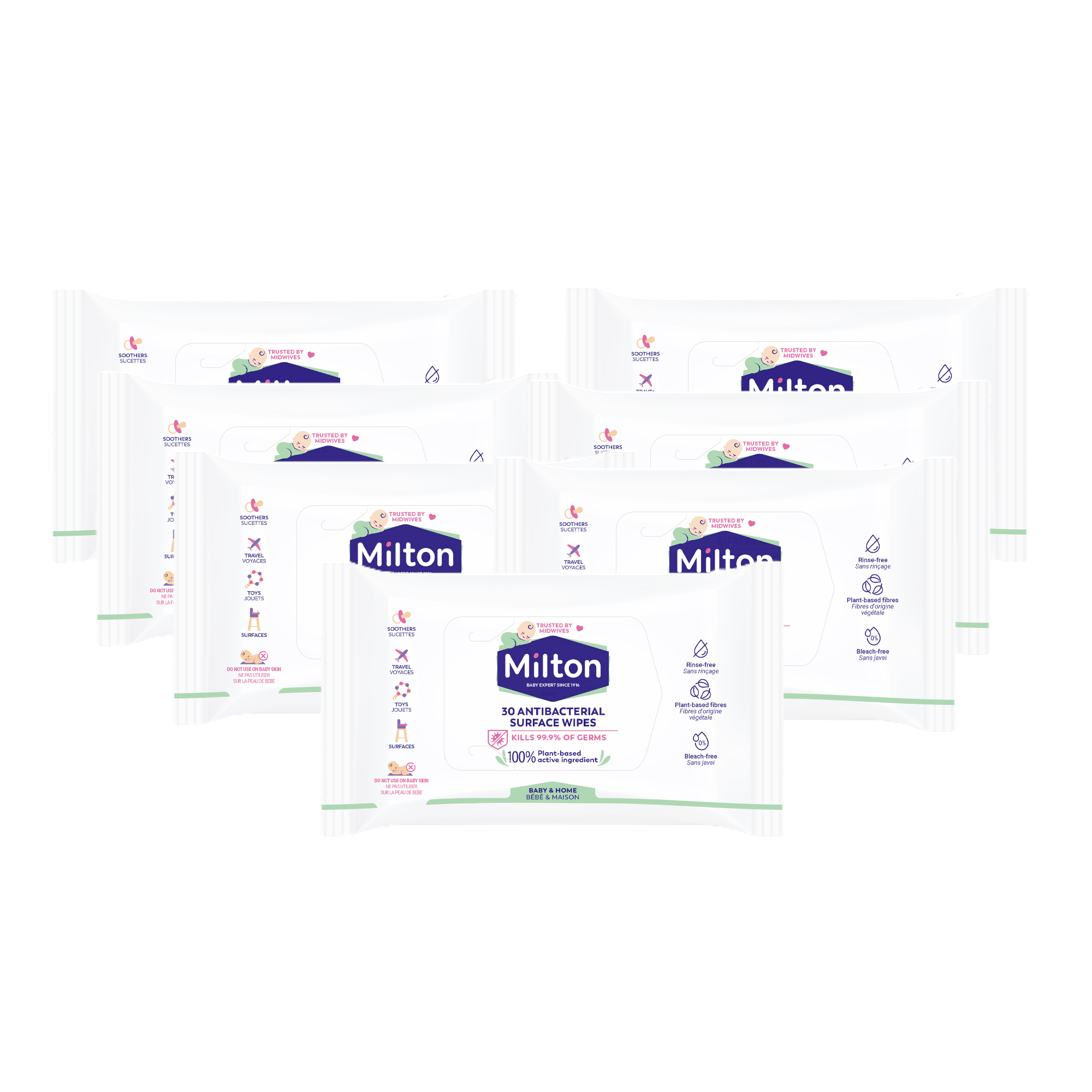 Milton Alcohol Antibacterial Wipes 7 x 30 S