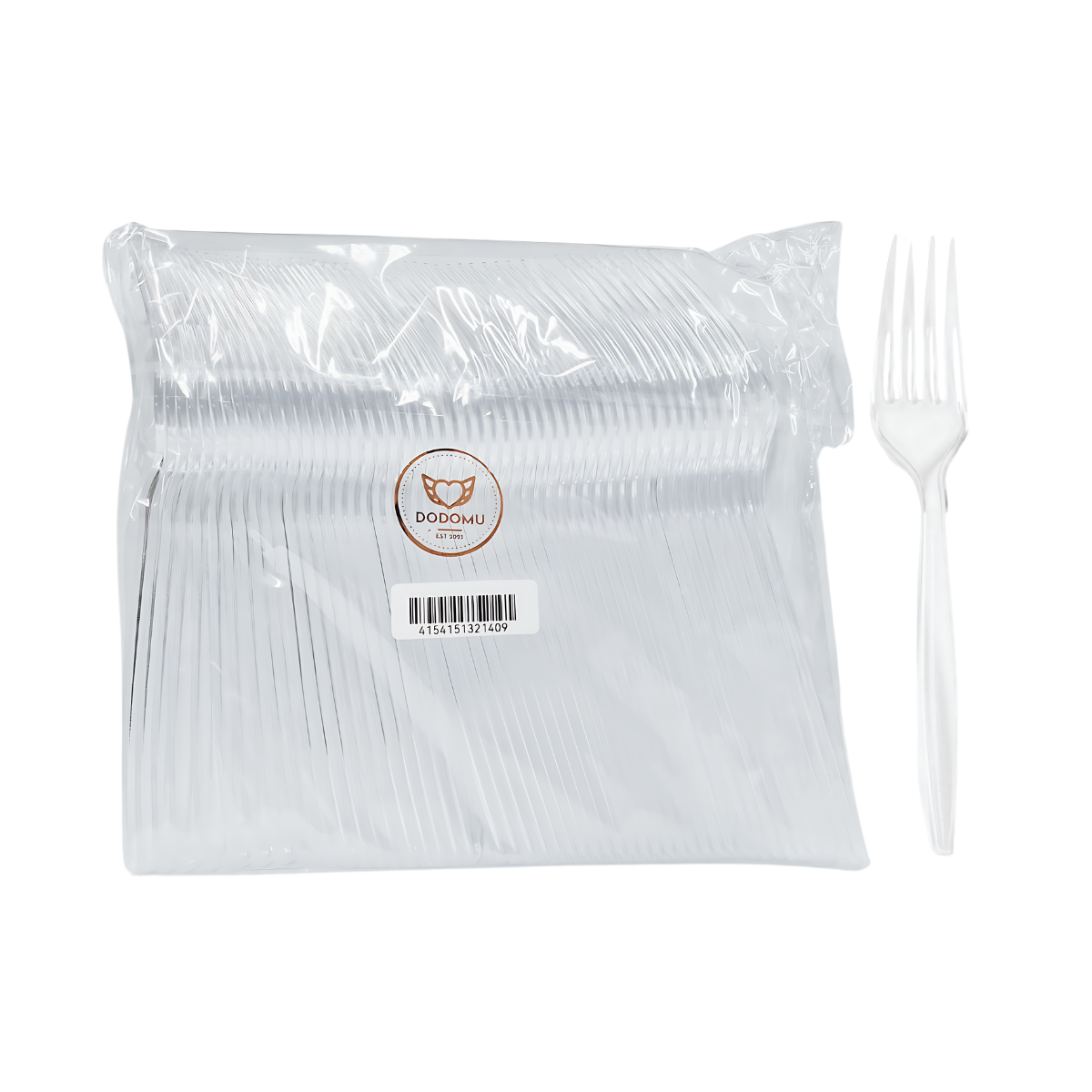 Dodomu Disposable 7 Inch Plastic Fork - Clear (Frosted) 50 S