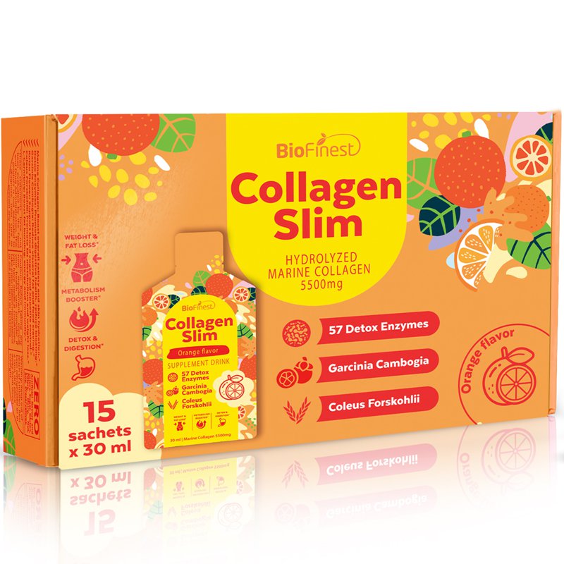 Slim Marine Collagen Peptides Drink 5500mg Weight Fat Loss 15 S