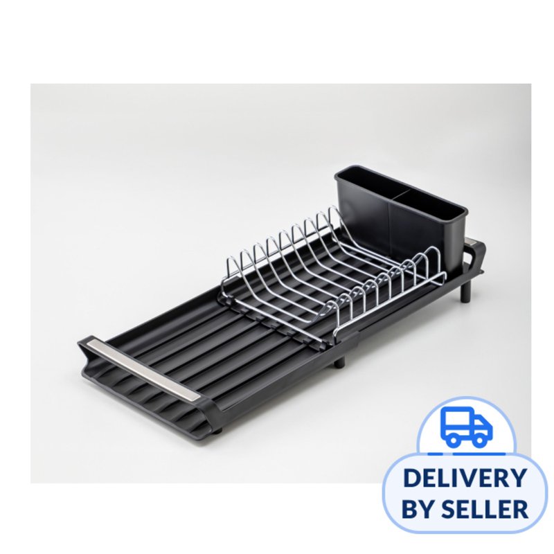 Table Matters DishDolly Extendable Dish Drainer Rack - Black 1 S