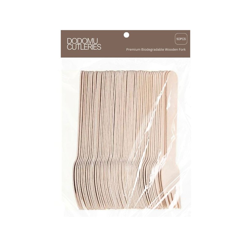 Dodomu Premium Biodegradable Disposable Wooden Fork 50 S