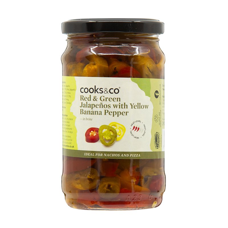 Cooks & Co Red & Green Jalapenos with Yellow Banana Pepper