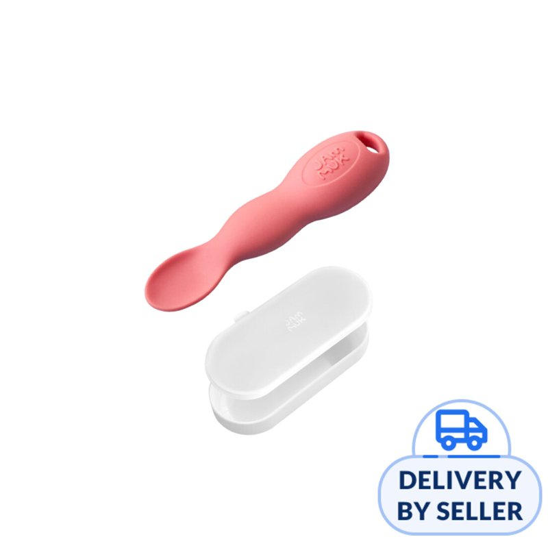 Jammuk Pink Peanut Baby Spoon with storage case 1 S