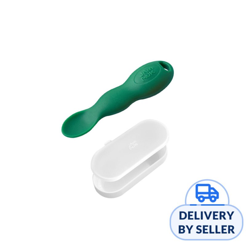 Jammuk Green Peanut Baby Spoon with storage case 1 S