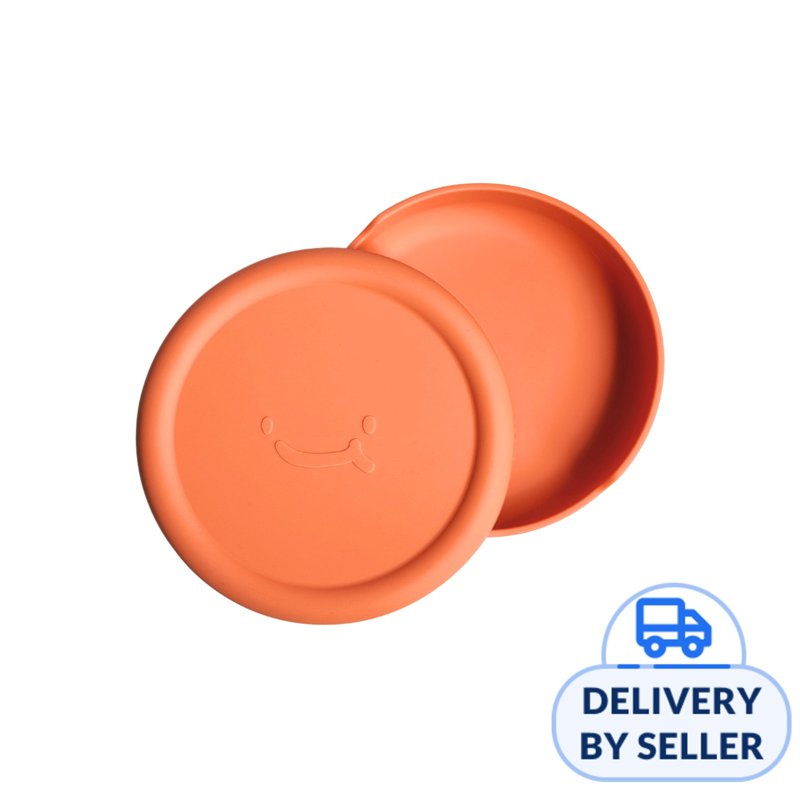Jammuk Orange Baby Silicone Suction Plate with Lid Cover 1 S