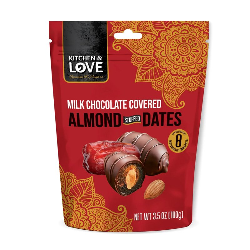 Kitchen & Love Milk Chocolate Covered Almond Stuffed Dates