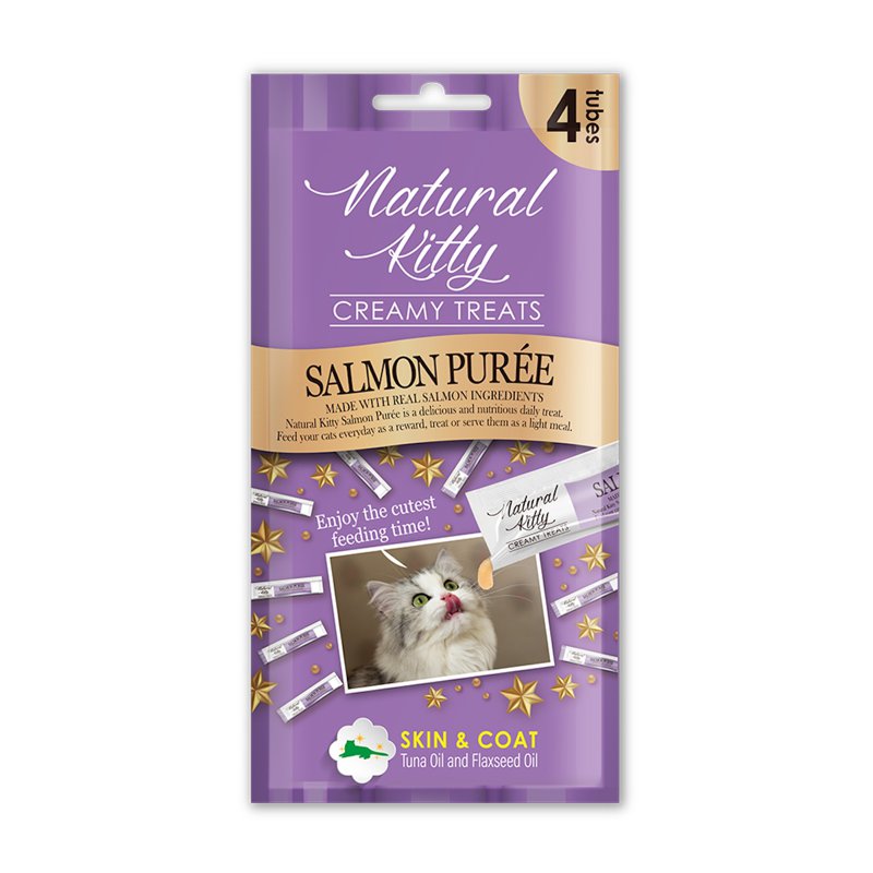 Natural Kitty Creamy Treats Skin N Coat - Salmon Puree