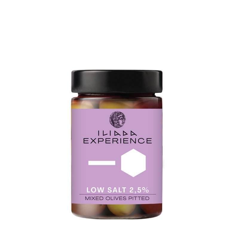 ILIADA Low Salt Mixed Pitted Olives