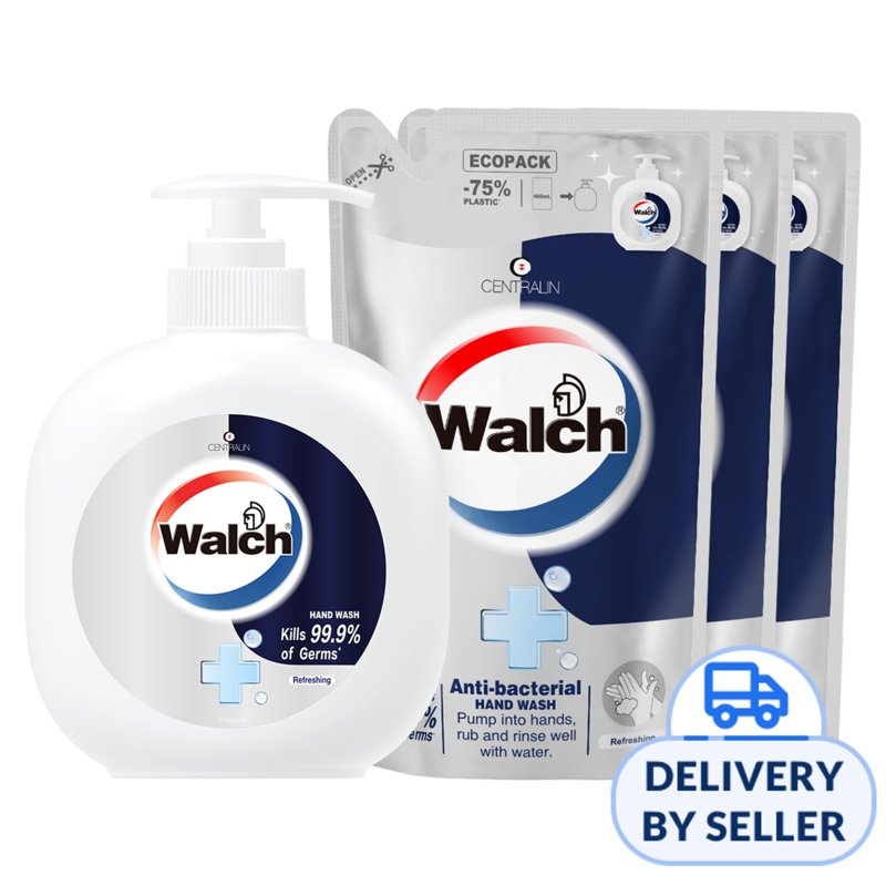 Walch Anti-bacterial Hand Wash Bundle - Refreshing 4 x 4 S