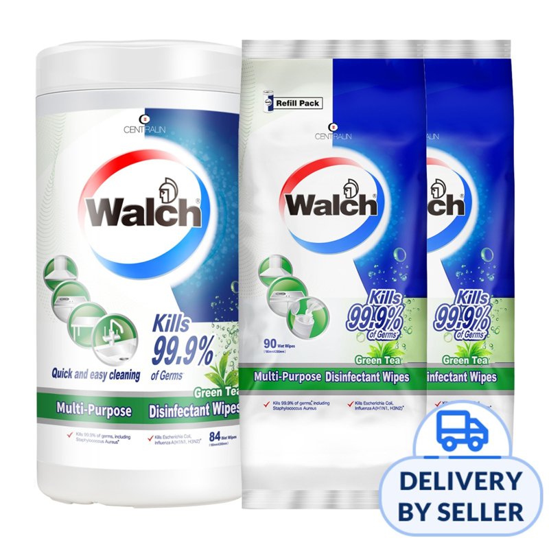 Walch Multi-purpose Wipes Bundle - Green Tea 3 x 3 S