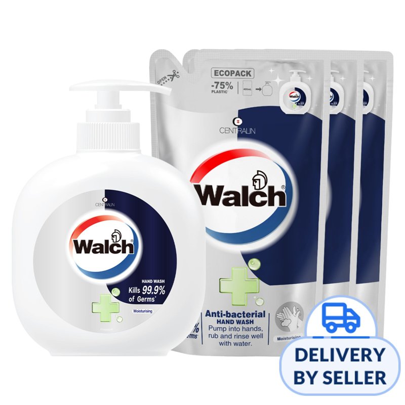 Walch Anti-bacterial Hand Wash Bundle - Moisturizing 4 x 4 S