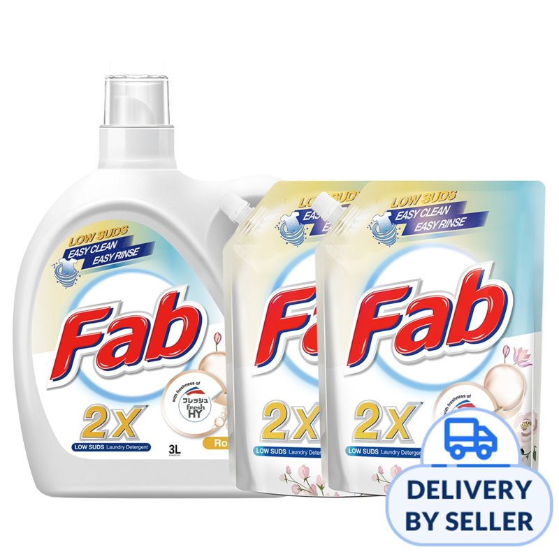 Fab Enzymatic Laundry Detergent Bundle - Rose 3 x 3 S