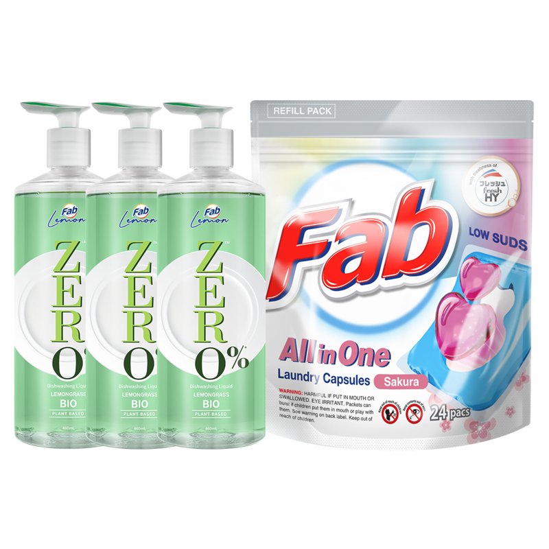Fab Dishwashing Liquid Bundle - Lemongrass 4 x 4 S