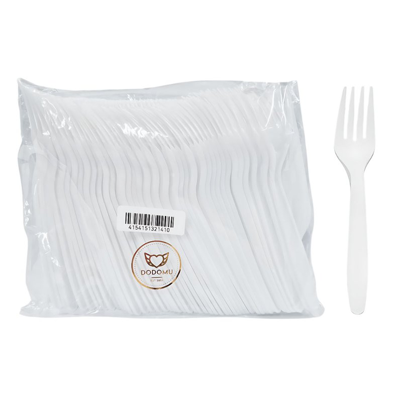 Dodomu Disposable 7 Inch Plastic Fork - White 50 S
