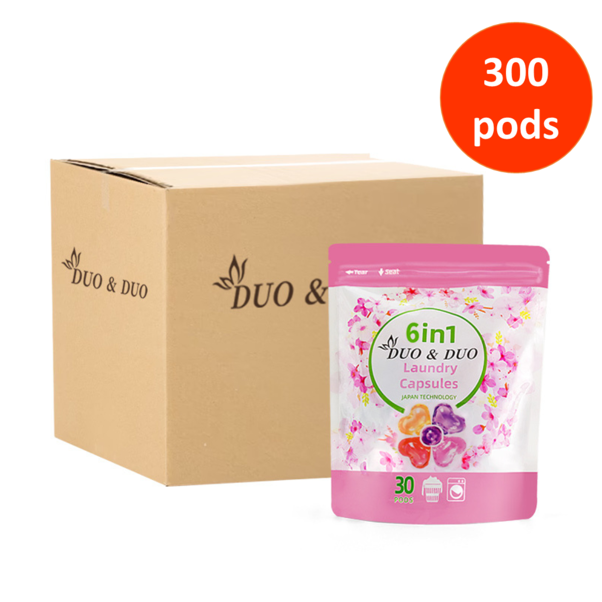 DUODUO 6 in 1 Laundry Capsules - First Love 10 x 30 S