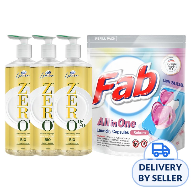 Fab Dishwashing Liquid Bundle - Lemon & Citrus 4 S