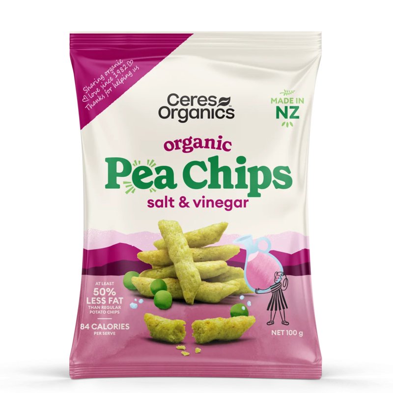 CERES ORGANICS Pea Chips Salt & Vinegar