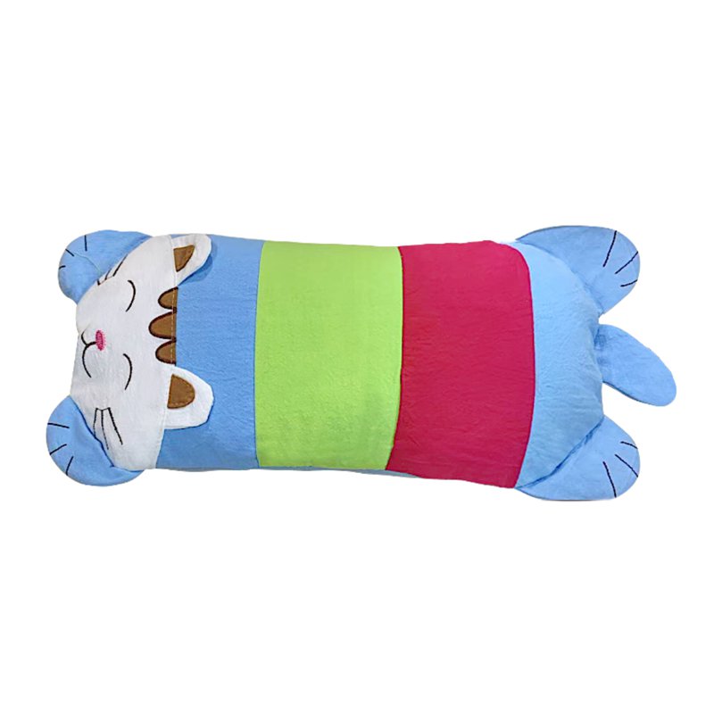 Sweet Home Cartoon Buckwheat Pillow - S Cat Strip Blue 1 S