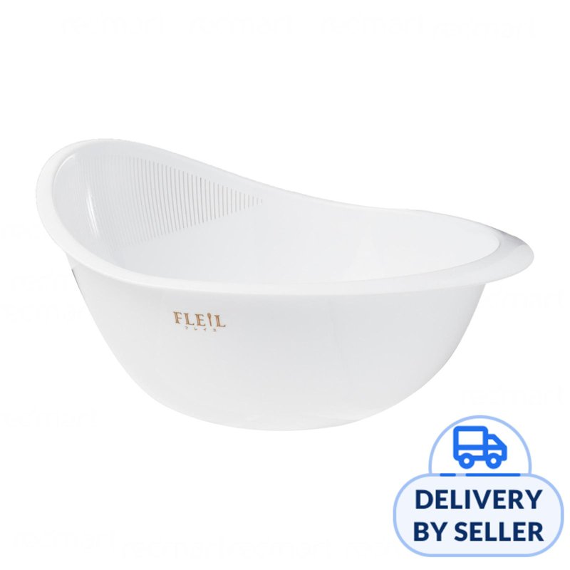 Plastic Kitchen Soak And Strain Bowl - White 1 S