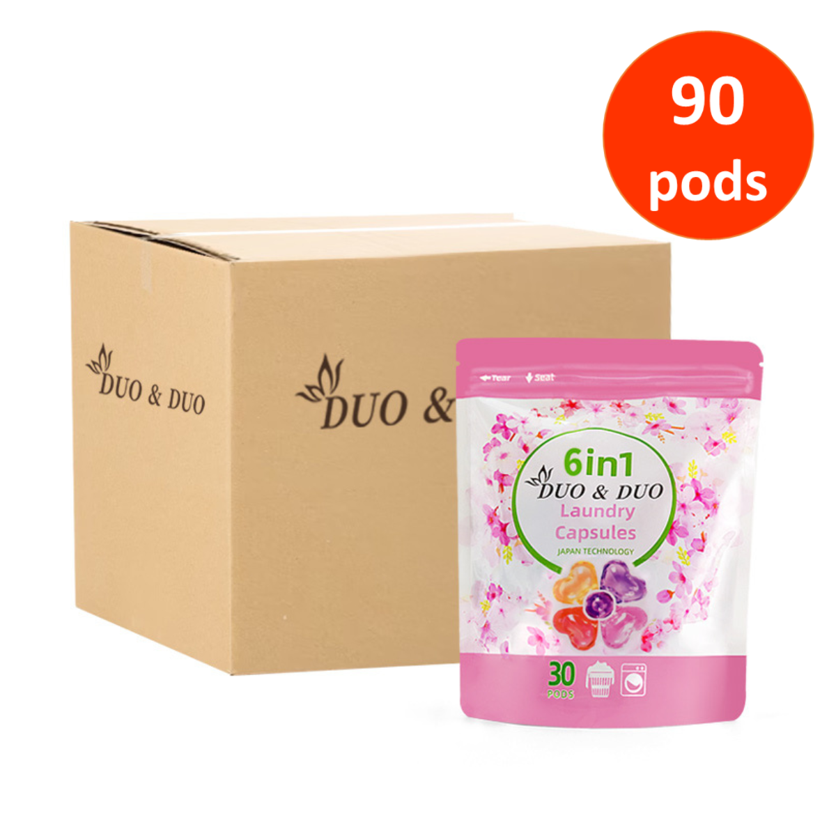 DUODUO 6 in 1 Laundry Capsules - First Love 3 x 30 S