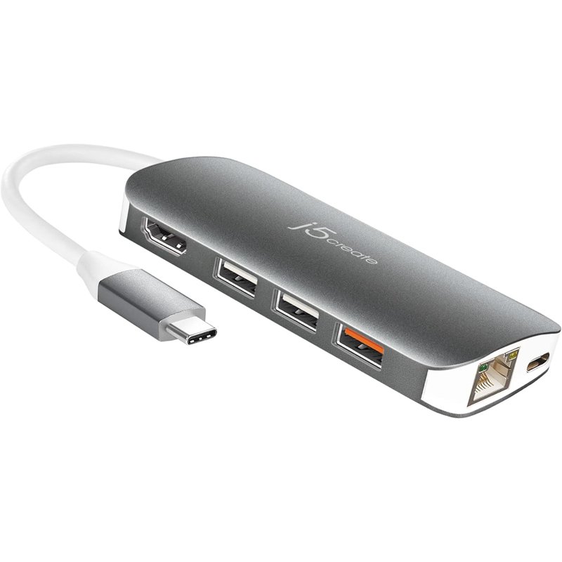 J5Create USB-C 3.1 M-Ad HDMI/Etnet/USB3.1 H/PD 2.0 JCD383 1 S