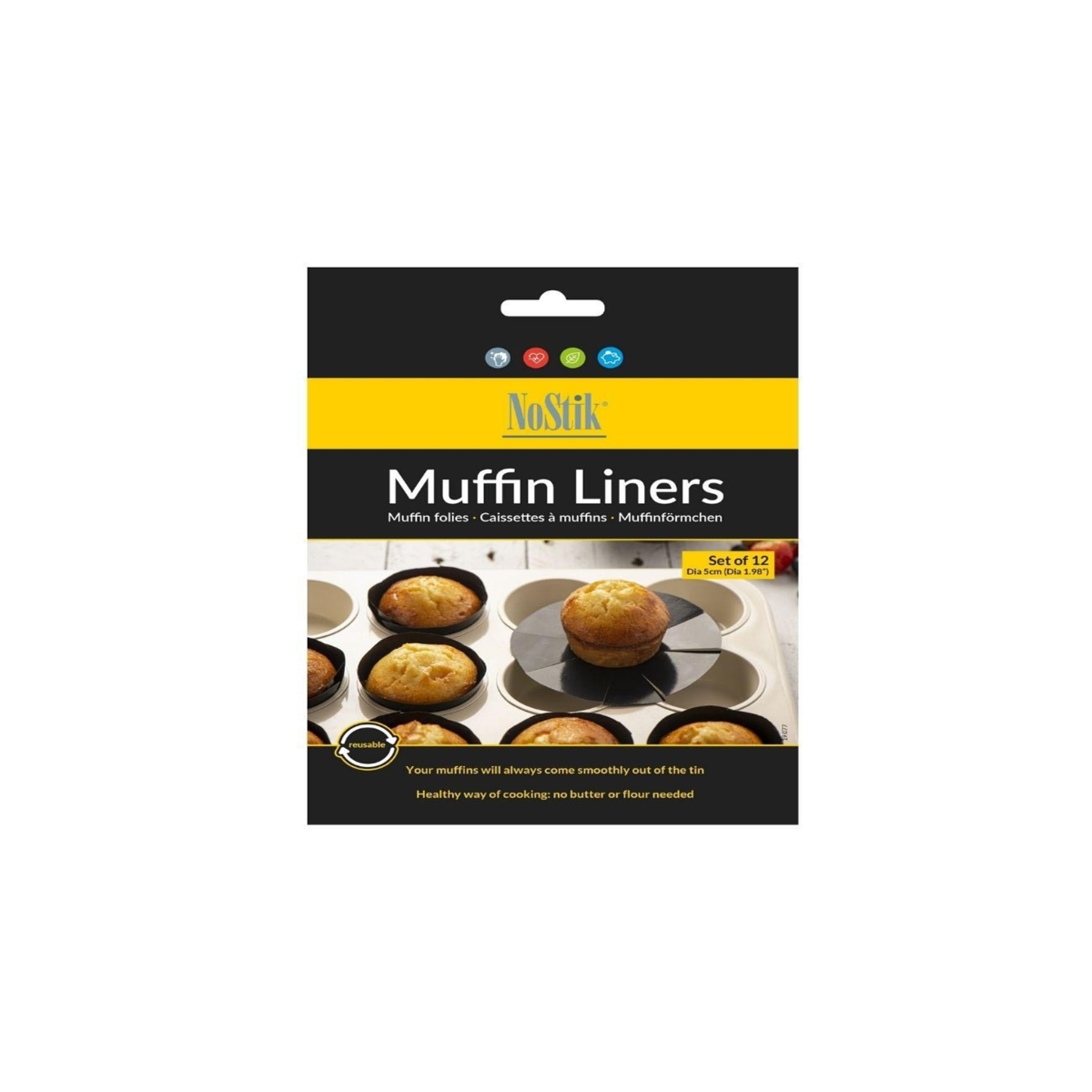 NoStik Silicon Muffin Liner - Brown 12 S