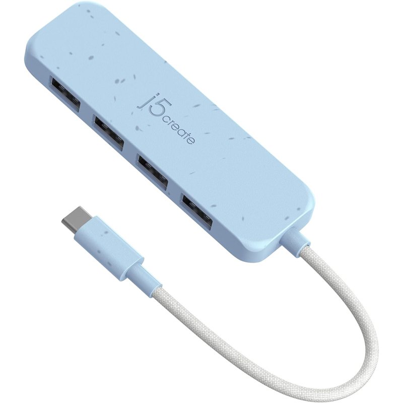 J5Create USB-C 4-Ports Type-A Gen 2 Hub - Cyan JCH341EC 1 S