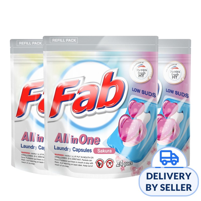 Fab All in One Laundry Capsules Refill - Sakura 3 x 24 S