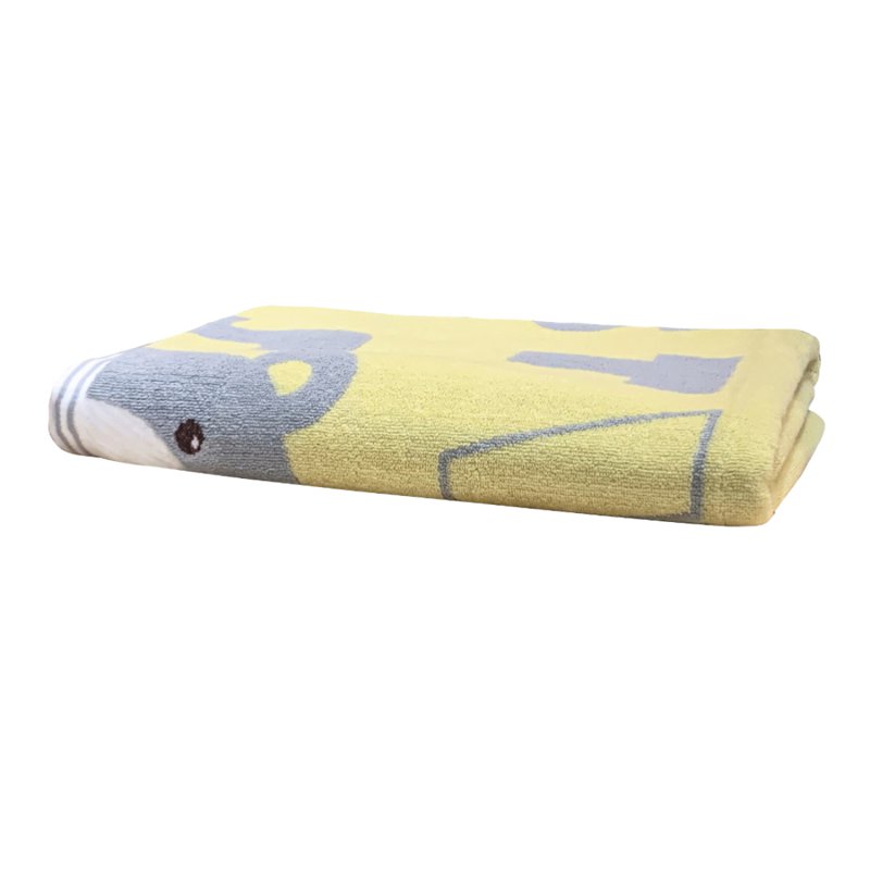 Sweet Home 100% Cotton Bear Printing Bath Towel - Yellow