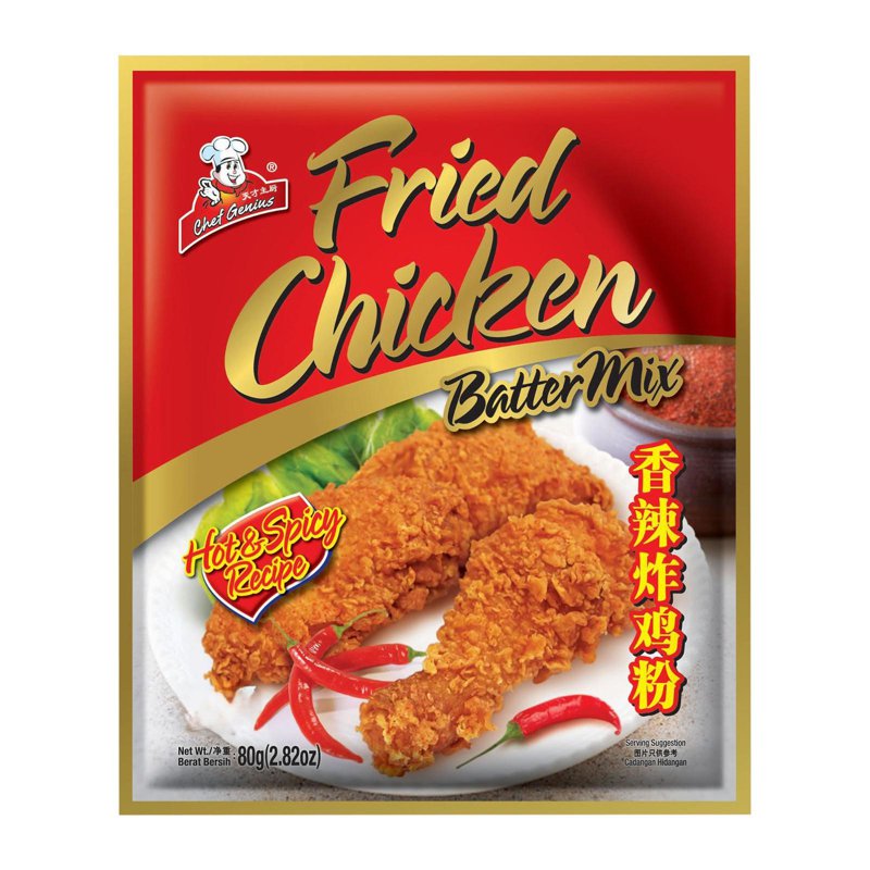 Chef Genius Fried Chicken Batter Mix - Hot & Spicy 80 G