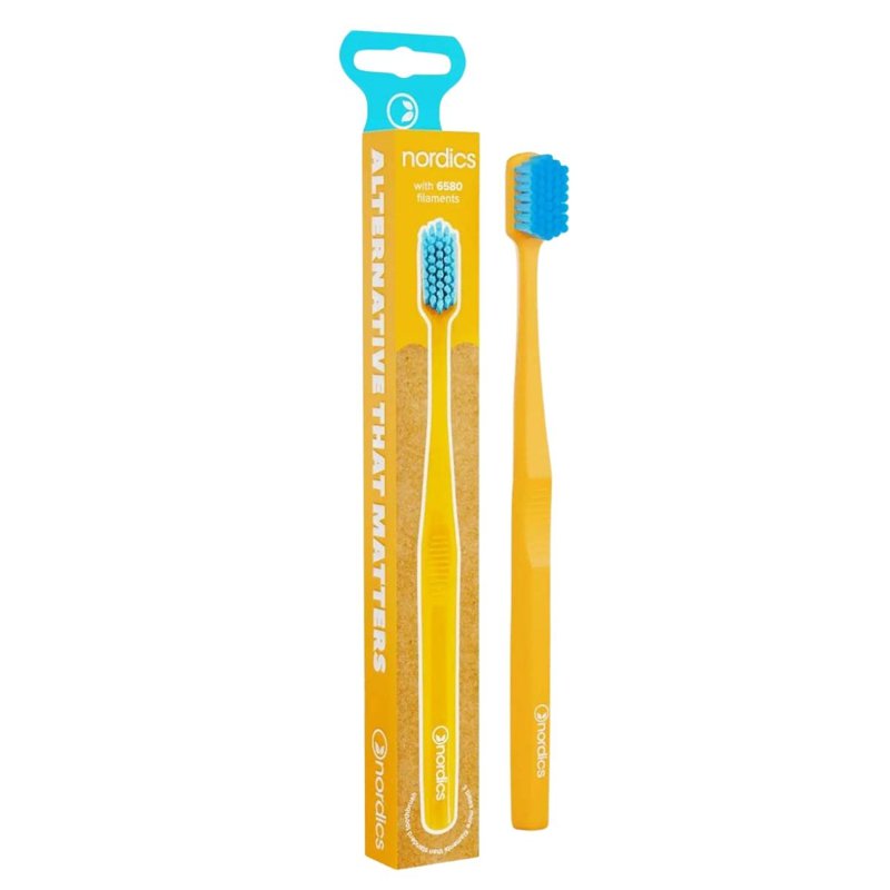 Nordics Adult Premium Toothbrush Yellow & Blue 1 S